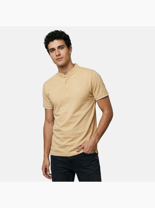 Lee Cooper - Polo homme beige manches courtes col officier - Kiabi