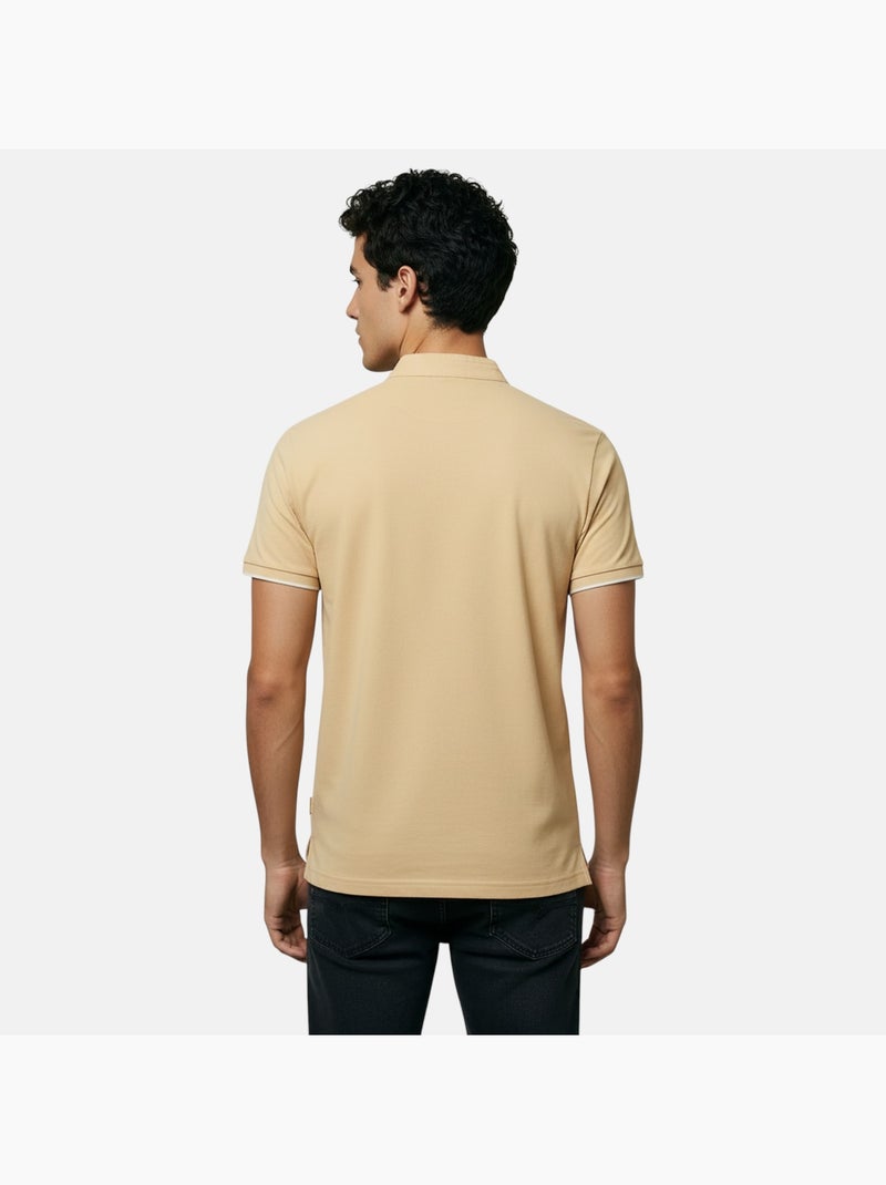 Lee Cooper - Polo homme beige manches courtes col officier Beige - Kiabi