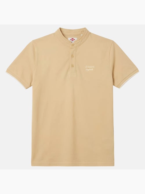 Lee Cooper - Polo homme beige manches courtes col officier - Kiabi