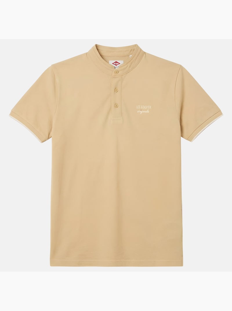 Lee Cooper - Polo homme beige manches courtes col officier Beige - Kiabi
