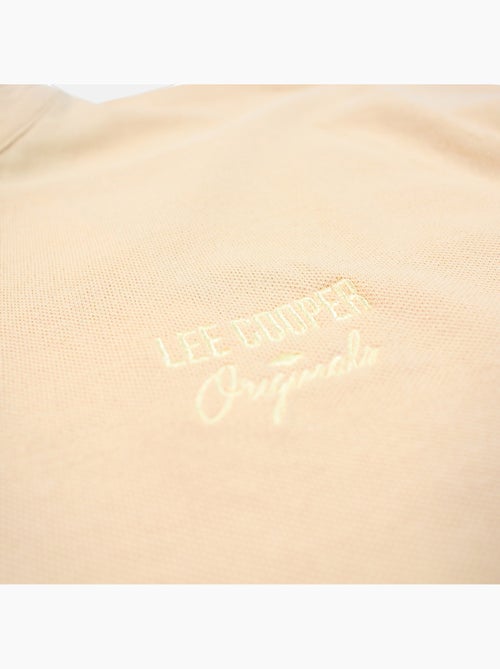 Lee Cooper - Polo homme beige manches courtes col officier - Kiabi