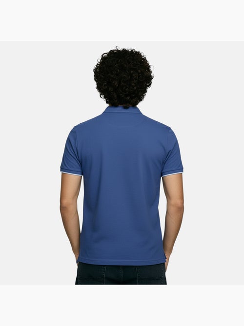 Lee Cooper - Polo homme bleu manches courtes col officier - Kiabi