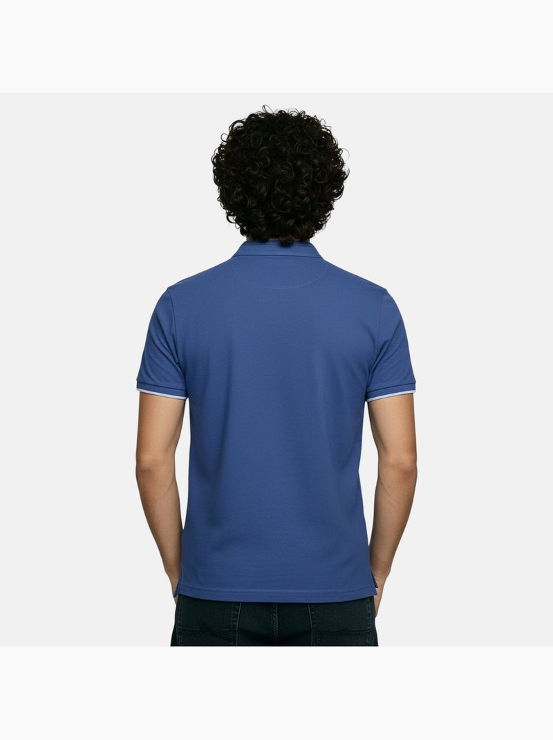 Lee Cooper - Polo homme bleu manches courtes col officier Bleu - Kiabi