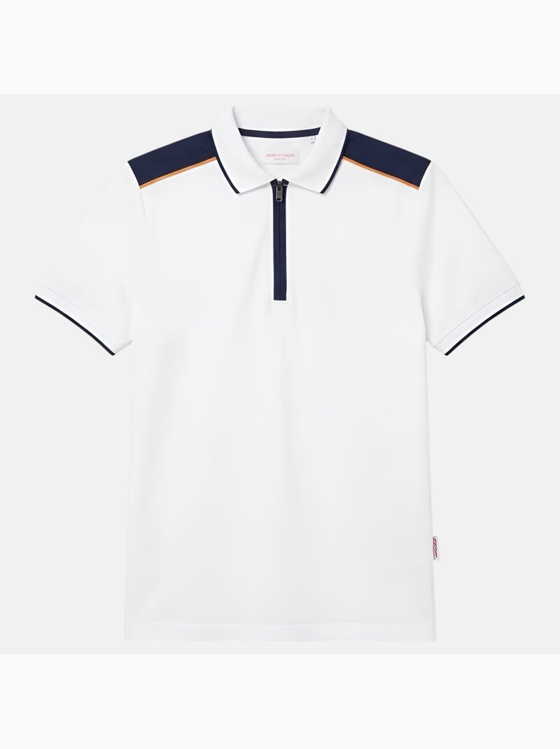 Lee Cooper - Polo homme manches courtes col zippé Blanc - Kiabi