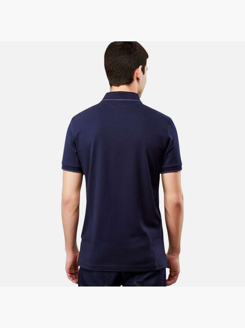 Lee Cooper - Polo homme manches courtes col zippé Bleu marine - Kiabi