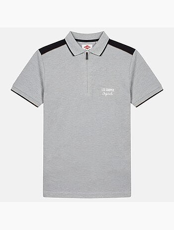 Lee Cooper - Polo homme manches courtes col zippé