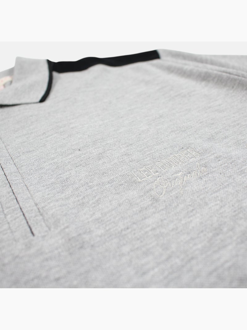 Lee Cooper - Polo homme manches courtes col zippé Gris - Kiabi
