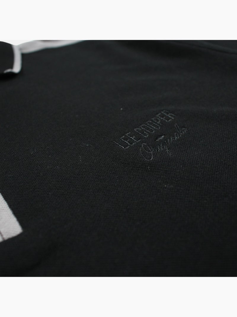 Lee Cooper - Polo homme manches courtes col zippé Noir - Kiabi