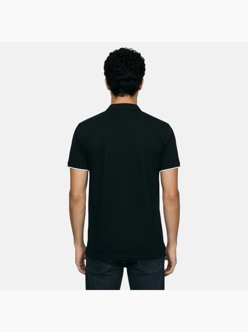 Lee Cooper - Polo homme noir manches courtes col officier - Kiabi