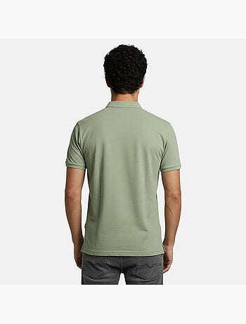 Lee Cooper - Polo homme vert manches courtes col officier