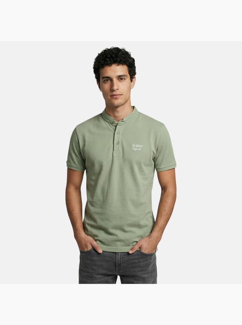 Lee Cooper - Polo homme vert manches courtes col officier - Kiabi