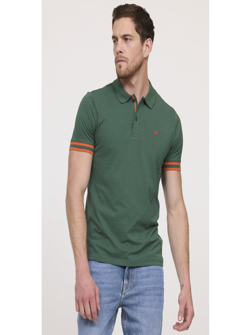 Lee Cooper - Polo manches courte coton regular BILOU Noir Vert clair - Kiabi