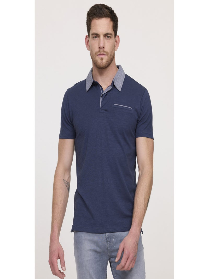 Lee Cooper - Polo manches courte coton regular BRAY Bleu marine - Kiabi