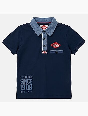Lee cooper - polo manches courtes, col polo et patte boutonnée