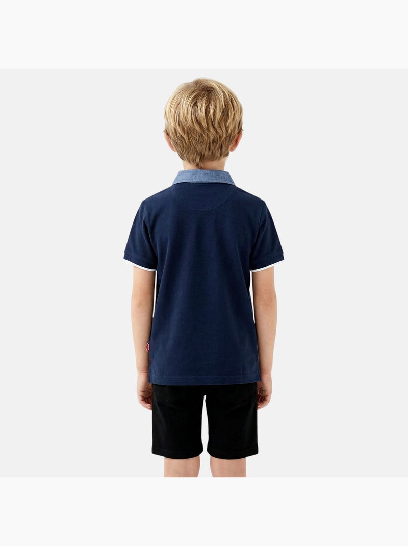 Lee cooper - polo manches courtes, col polo et patte boutonnée Bleu marine - Kiabi
