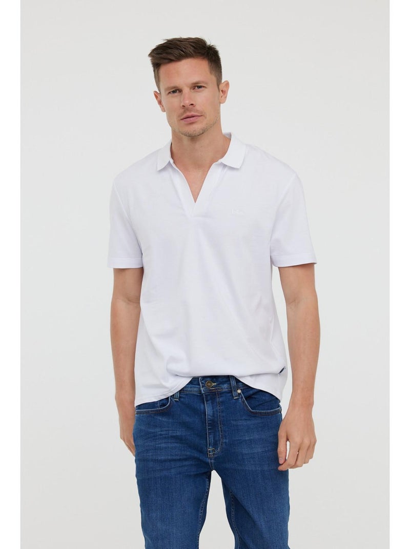 Lee Cooper - Polo manches courtes coton regular BAYO MC Blanc - Kiabi