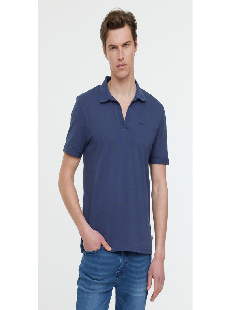 Lee Cooper - Polo manches courtes coton regular BAYO MC Bleu marine - Kiabi