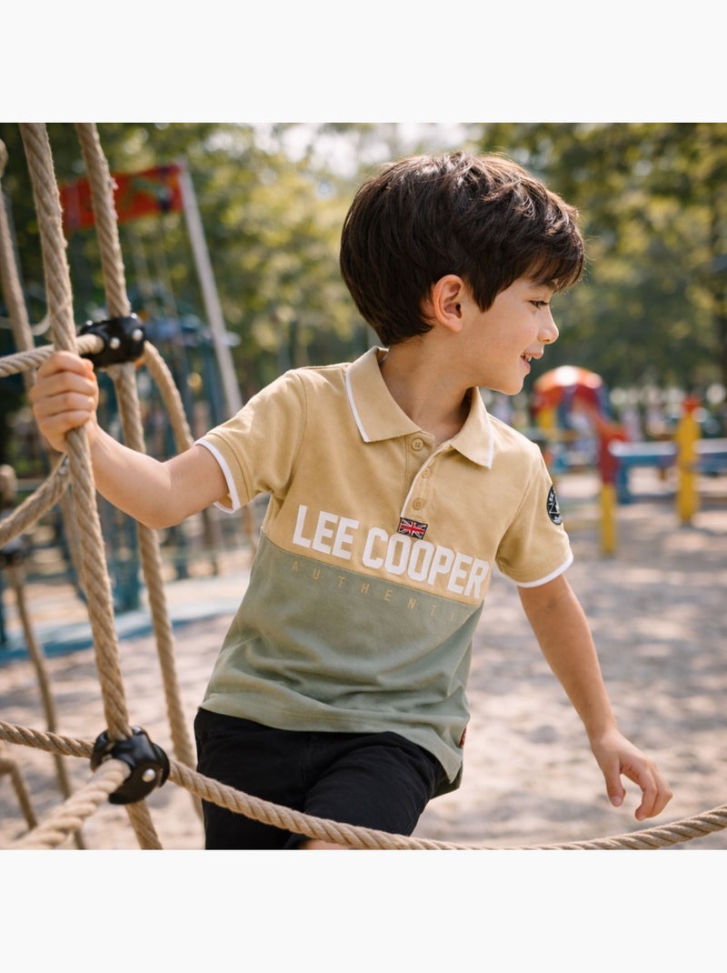 Lee Cooper - Polo manches courtes garçon imprimé Beige - Kiabi