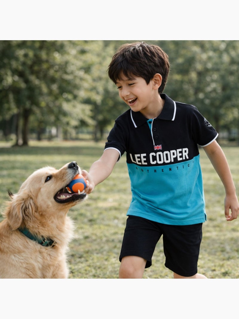 Lee Cooper - Polo manches courtes garçon imprimé Noir - Kiabi