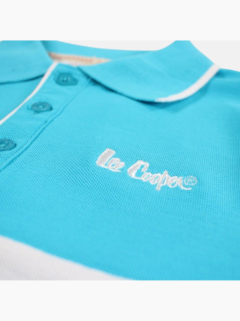 Lee cooper - polo manches courtes imprimé, col chemise Bleu - Kiabi