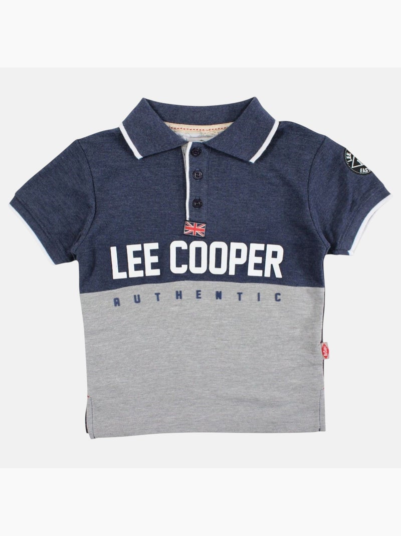 Lee cooper - polo manches courtes imprimé, col chemise Bleu marine - Kiabi