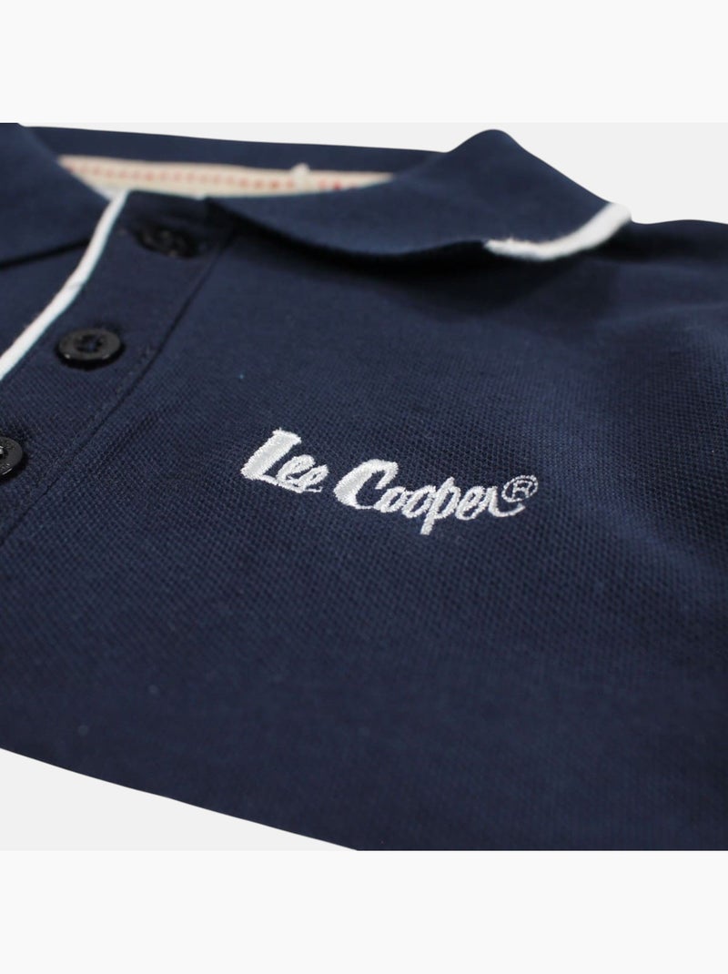 Lee cooper - polo manches courtes imprimé, col chemise Bleu marine - Kiabi