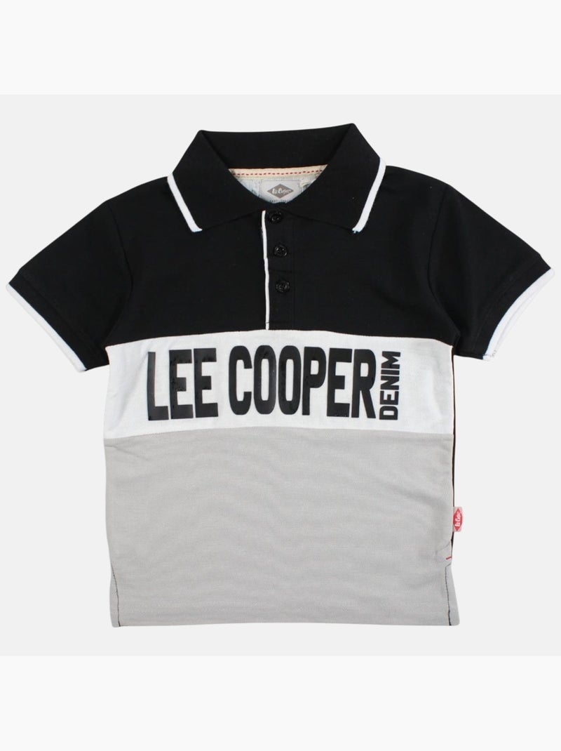 Lee cooper - polo manches courtes imprimé, col chemise Gris - Kiabi