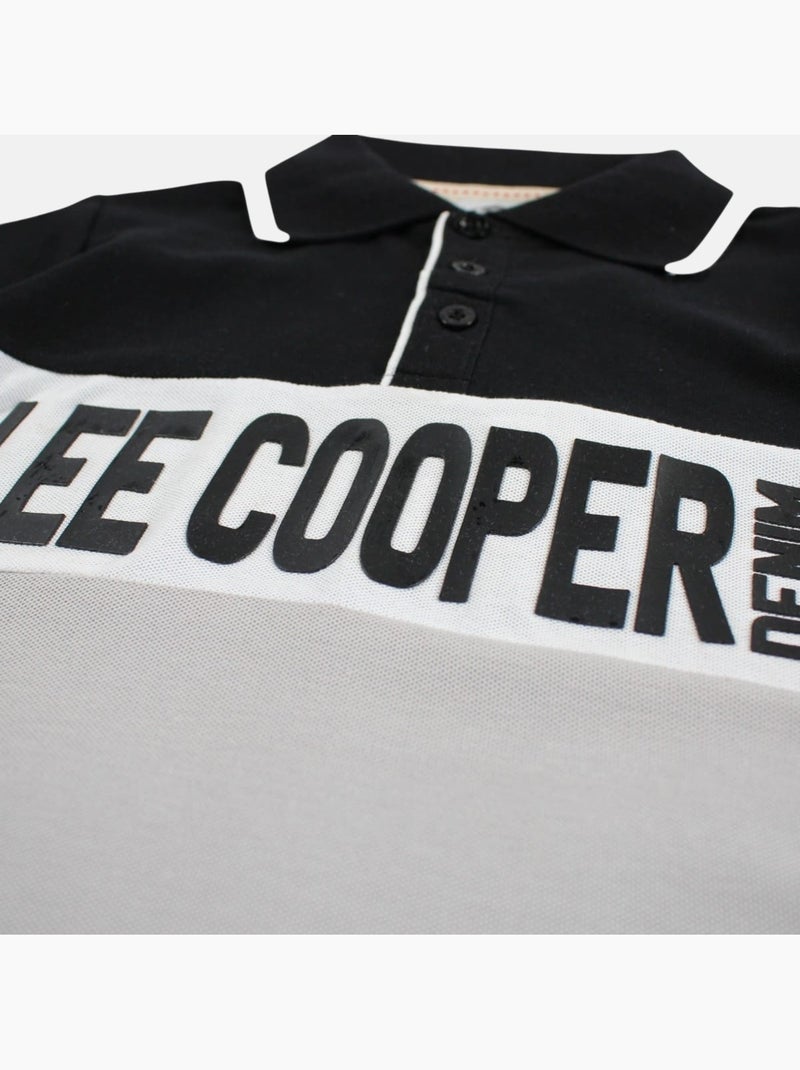 Lee cooper - polo manches courtes imprimé, col chemise Gris - Kiabi