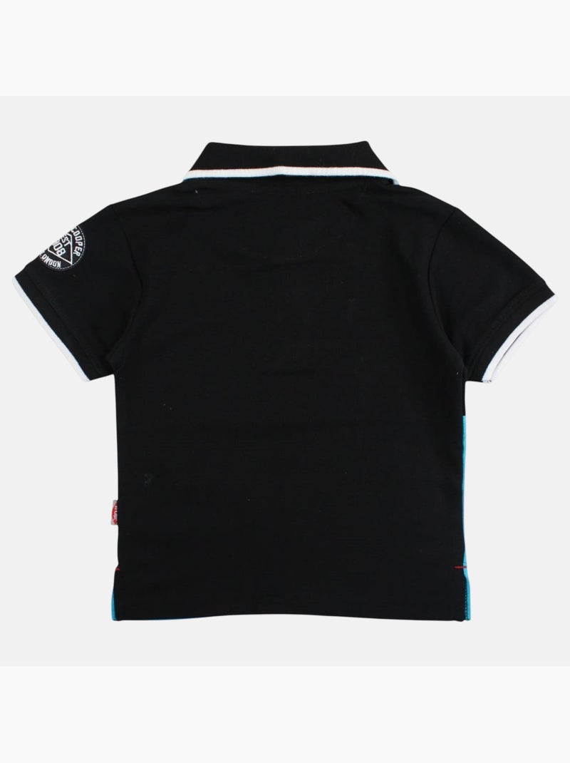 Lee cooper - polo manches courtes imprimé, col chemise Noir - Kiabi