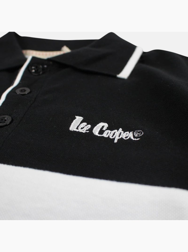 Lee cooper - polo manches courtes imprimé, col chemise Noir - Kiabi