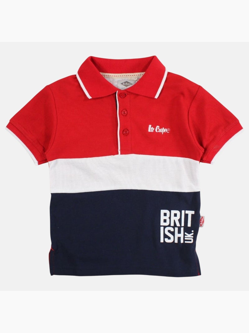 Lee cooper - polo manches courtes imprimé, col chemise Rouge - Kiabi