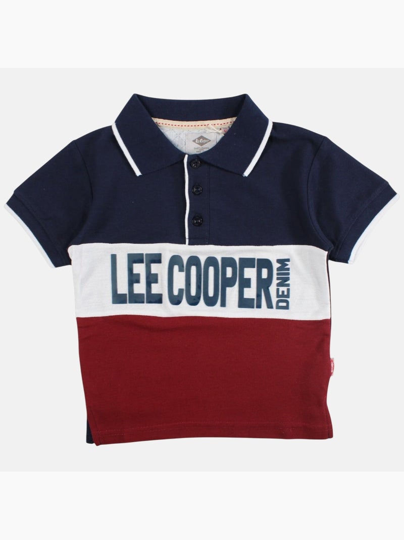 Lee cooper - polo manches courtes imprimé, col chemise Rouge - Kiabi
