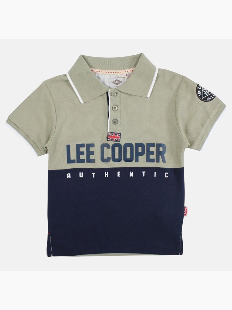 Lee cooper - polo manches courtes imprimé, col chemise Vert - Kiabi