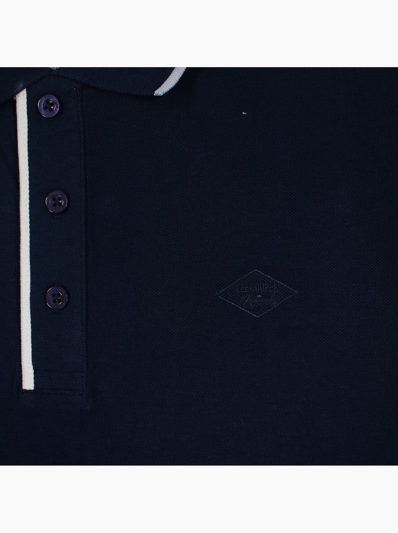 Lee cooper - polo manches longues, patte de boutonnage Bleu marine - Kiabi