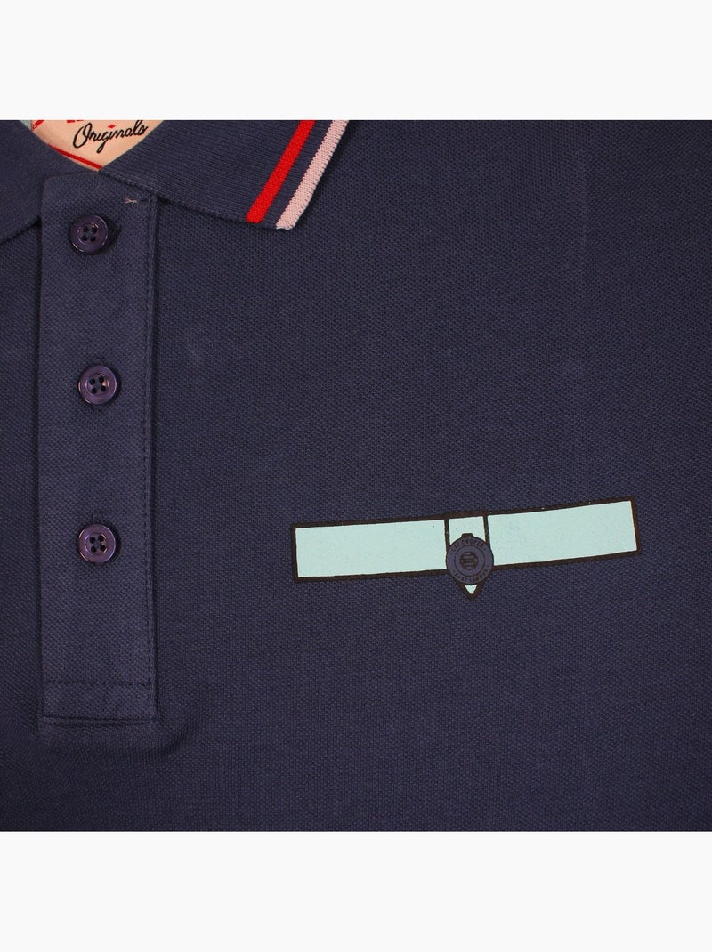 Lee cooper - polo manches longues, poche poitrine Bleu marine - Kiabi