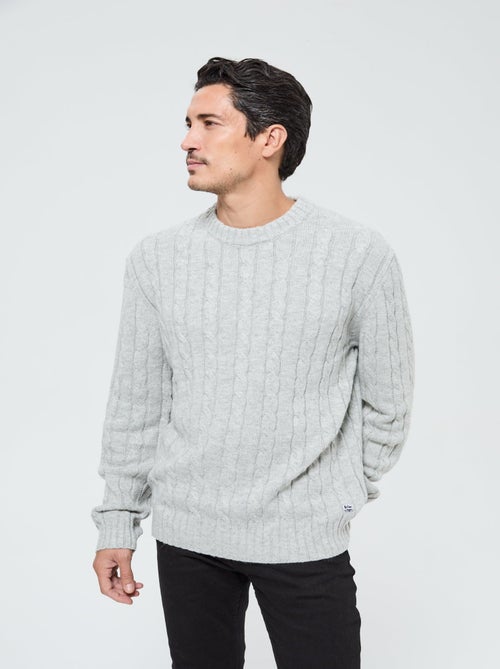 Lee Cooper - Pull Cafyo Gris chiné - Kiabi