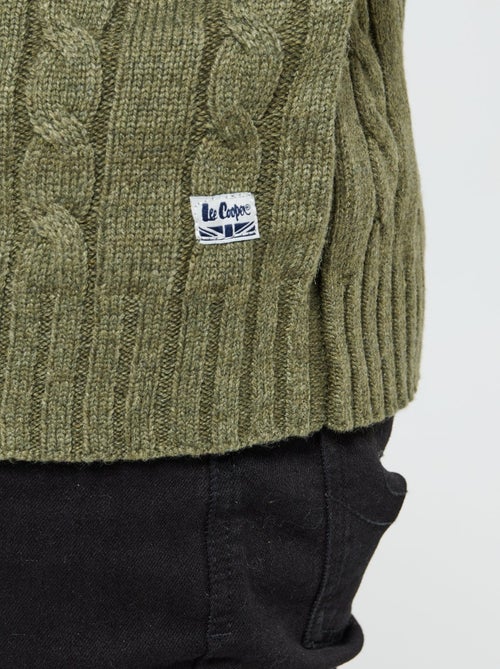 Lee Cooper - Pull Cafyo Kaki Chiné - Kiabi