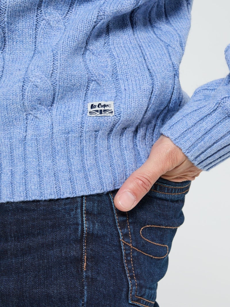 Lee Cooper - Pull Cafyo Sky Blue Chiné Bleu ciel - Kiabi