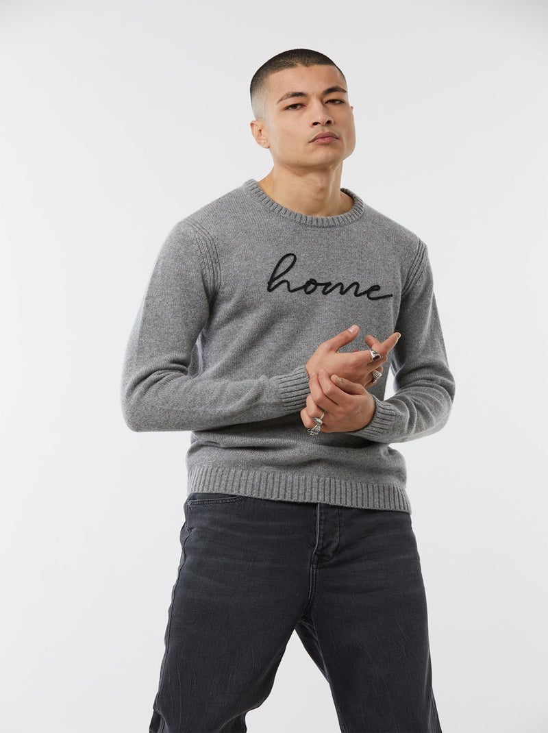 Lee Cooper - Pull CIKIE Gris chine Bleu outremer - Kiabi