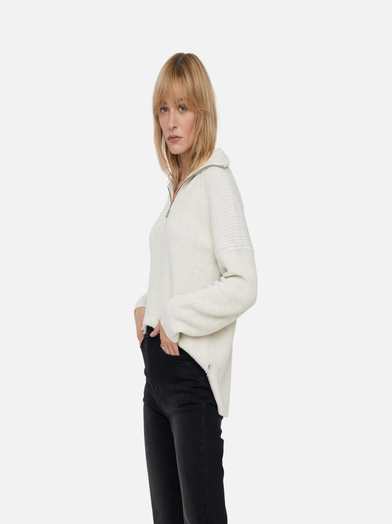 Lee Cooper - Pull col camioneur Chasia Ivory Beige - Kiabi