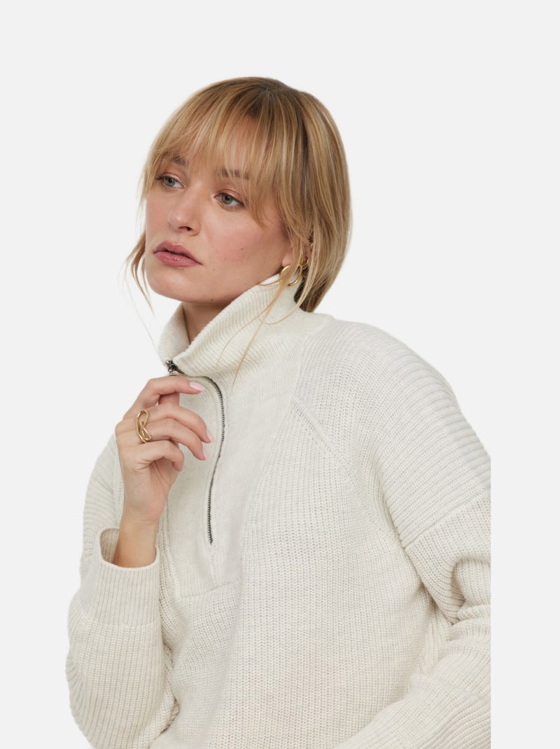 Lee Cooper - Pull col camioneur Chasia Ivory Beige - Kiabi
