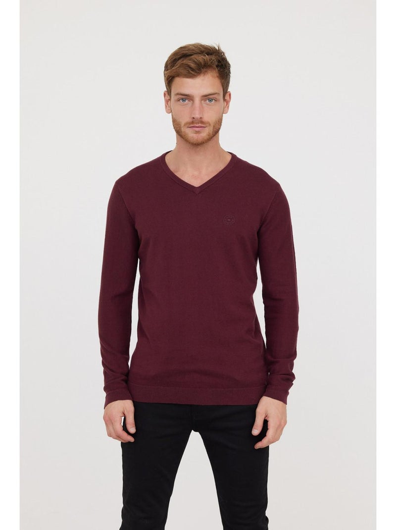 Lee Cooper - Pull coton regular CIFAR Rouge foncé - Kiabi