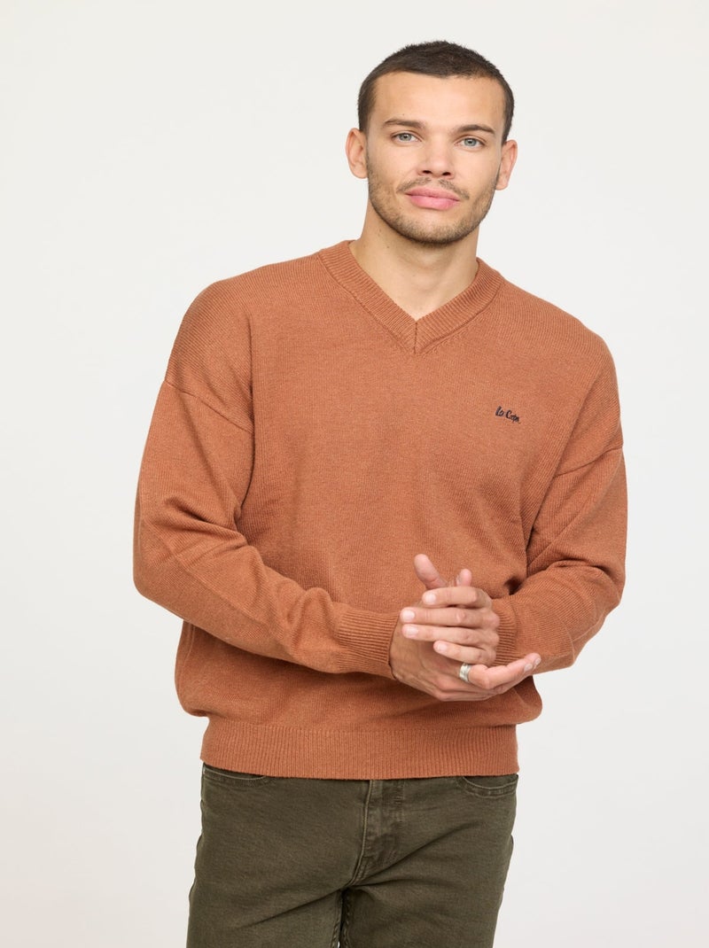 Lee Cooper - Pull Covali Camel chiné Camel - Kiabi