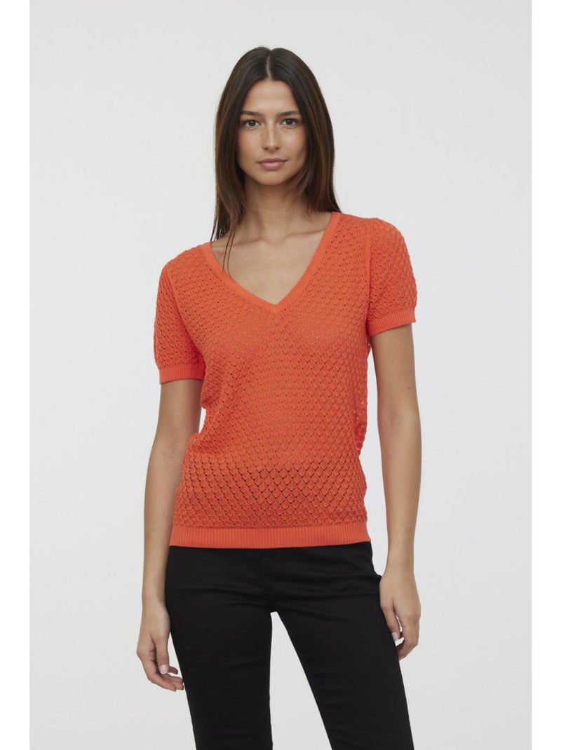 Lee Cooper - Pull manches courtes coton regular CABI Orange - Kiabi