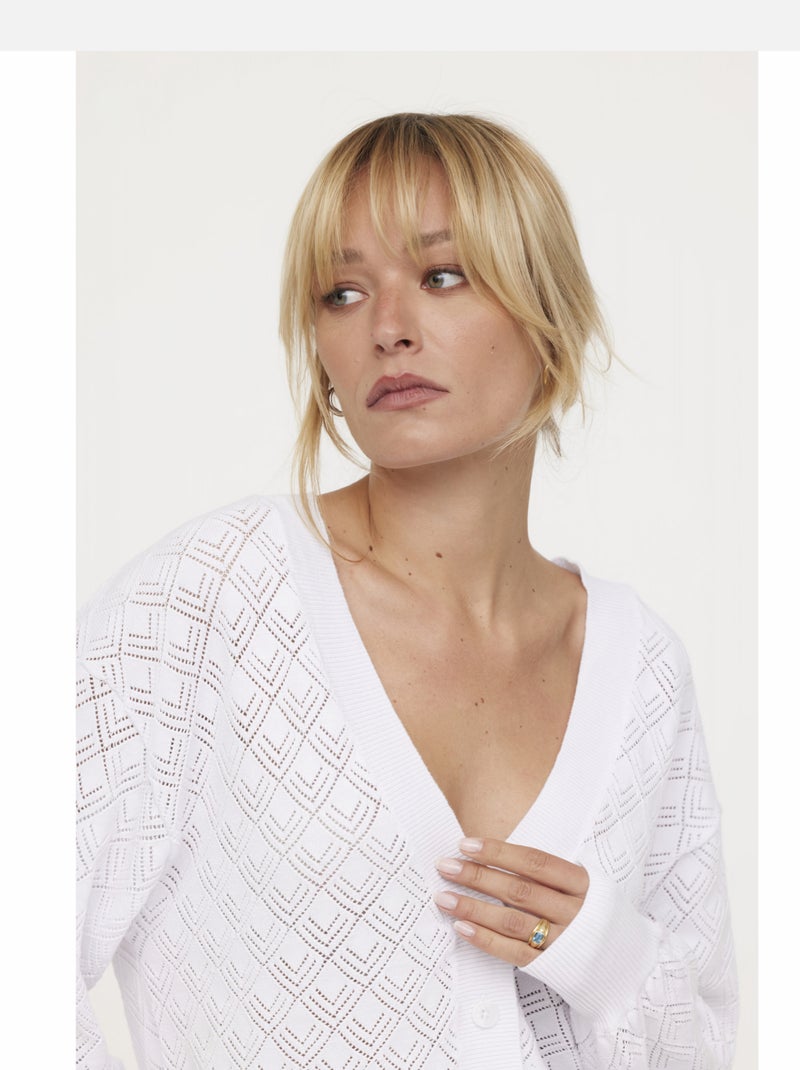 Lee Cooper - Pull manches longues coton regular CARMALA Blanc - Kiabi