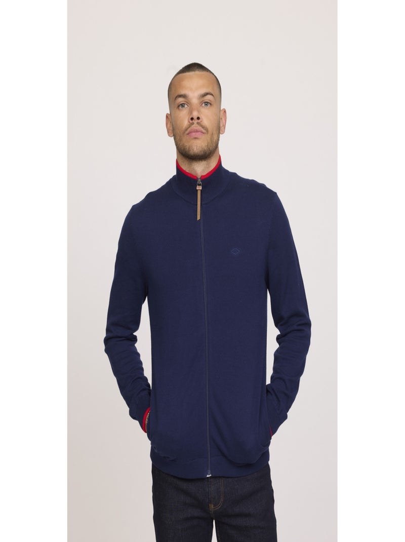 Lee Cooper - Pull manches longues coton regular CLAES Bleu marine - Kiabi