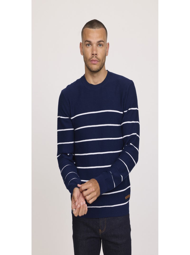 Lee Cooper - Pull manches longues coton regular CLARK ML Bleu marine - Kiabi