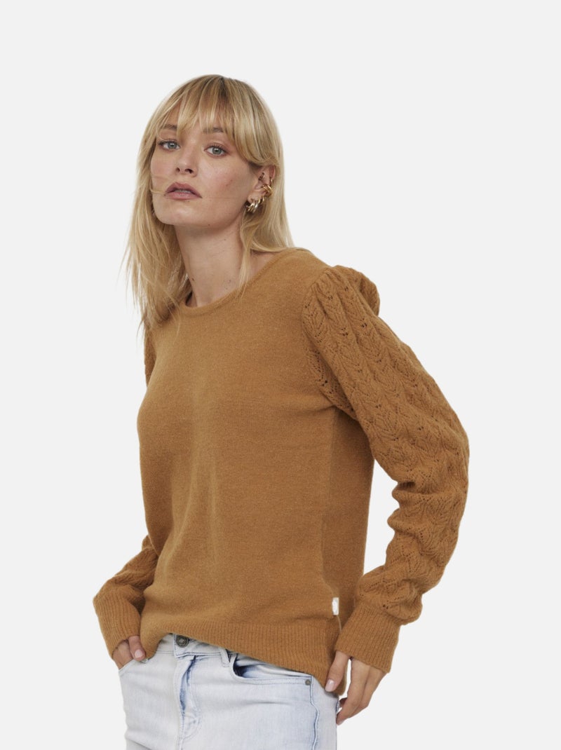 Lee Cooper - Pull manches longues polyester regular CATI Camel - Kiabi