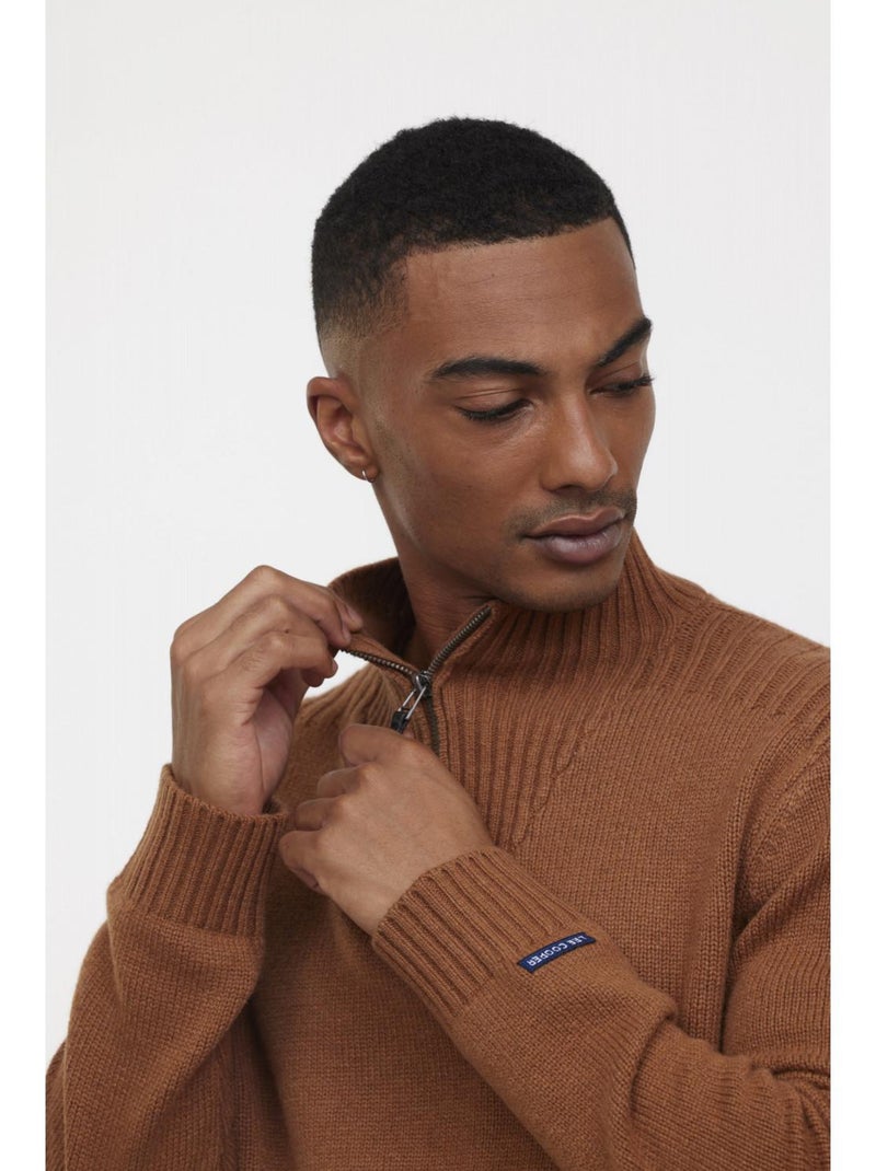 Lee Cooper - Pull manches longues polyester regular CHAR Camel - Kiabi