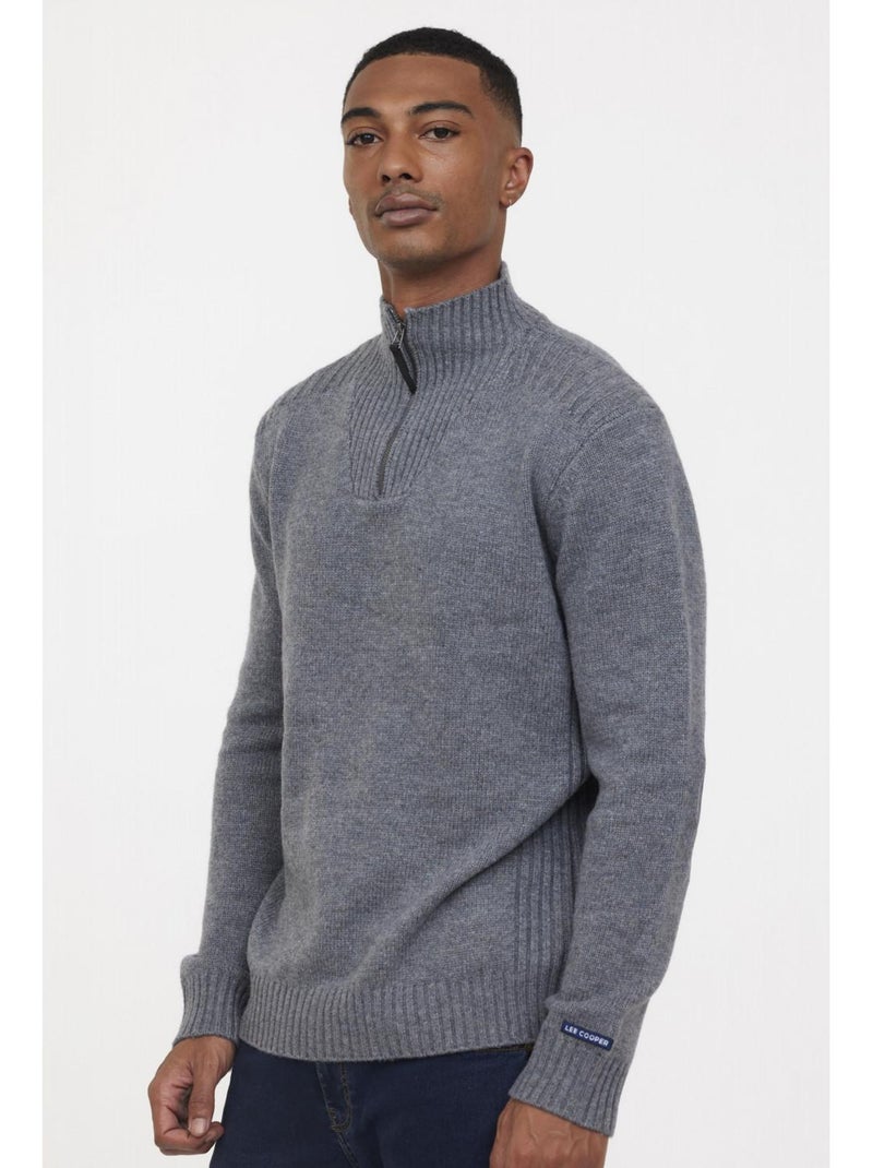 Lee Cooper - Pull manches longues polyester regular CHAR Gris - Kiabi